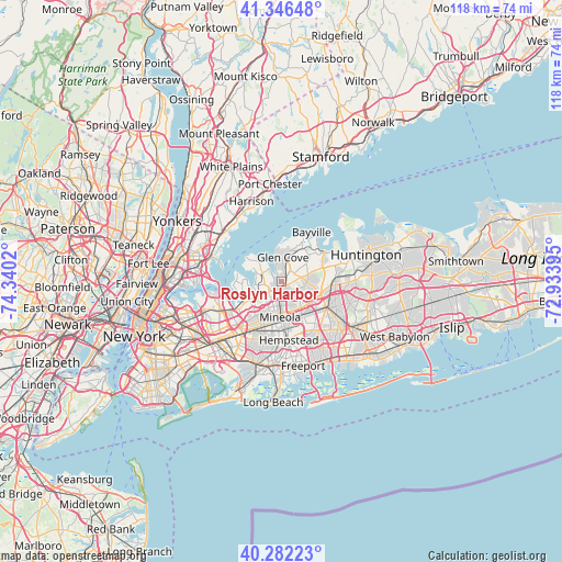 Roslyn Harbor on map