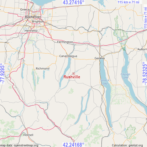 Rushville on map
