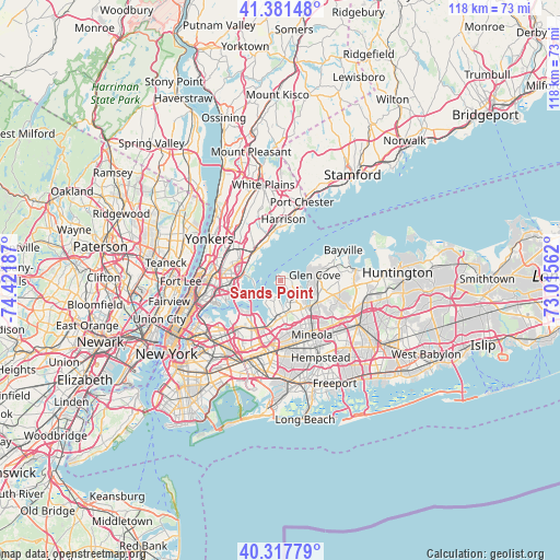 Sands Point on map