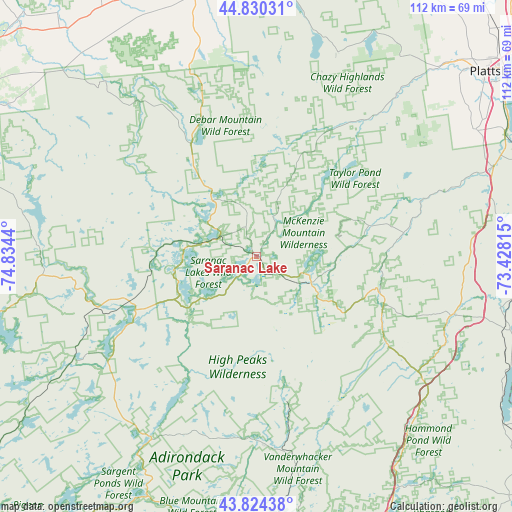 Saranac Lake on map