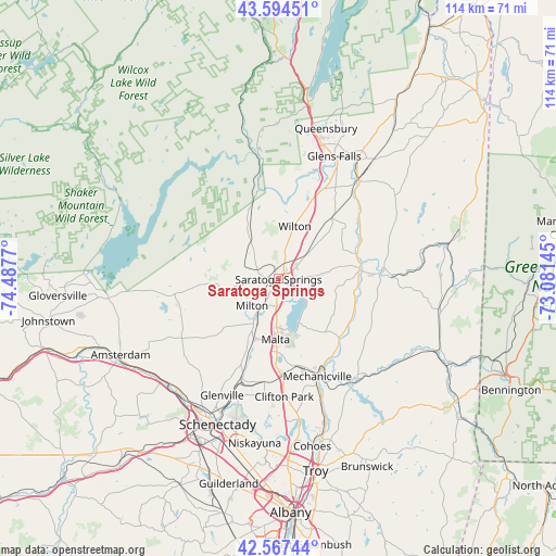 Saratoga Springs on map