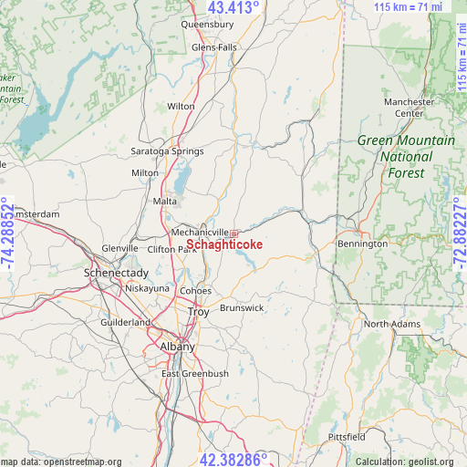 Schaghticoke on map