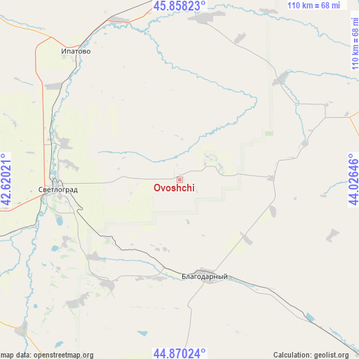 Ovoshchi on map