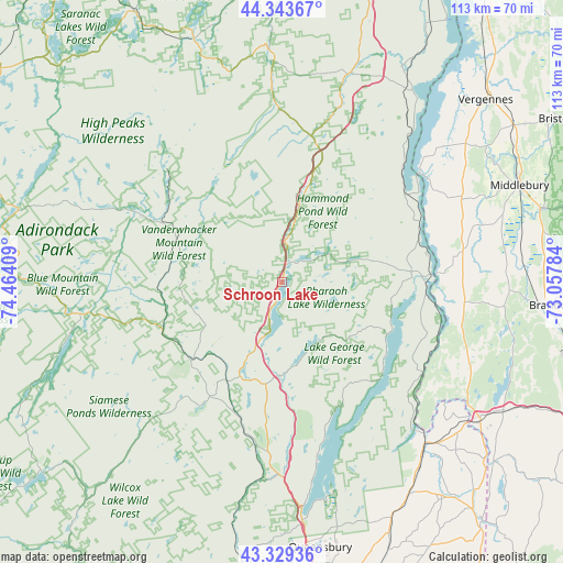 Schroon Lake on map