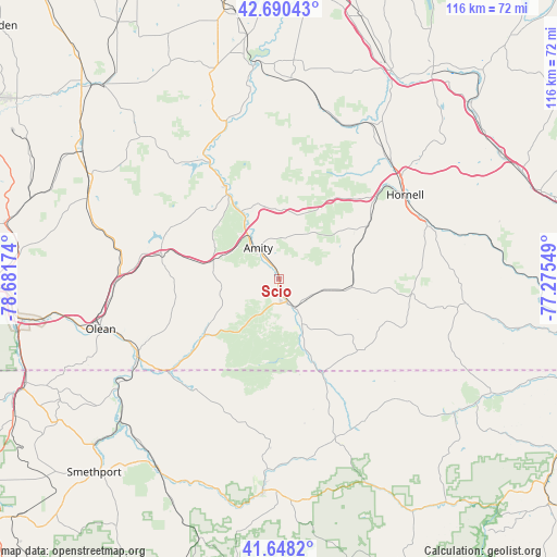 Scio on map