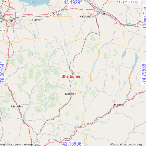 Sherburne on map