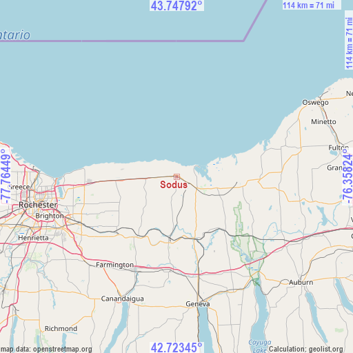 Sodus on map