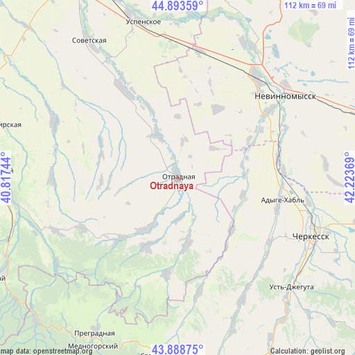 Otradnaya on map
