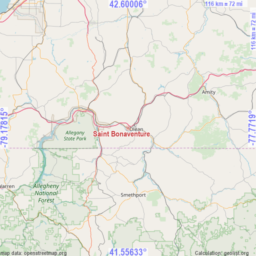Saint Bonaventure on map