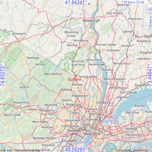 Suffern on map