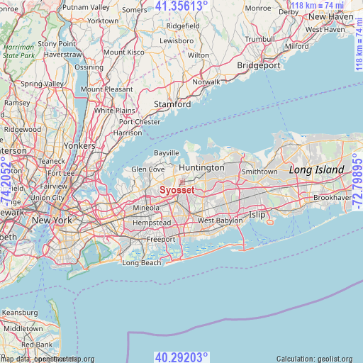 Syosset on map