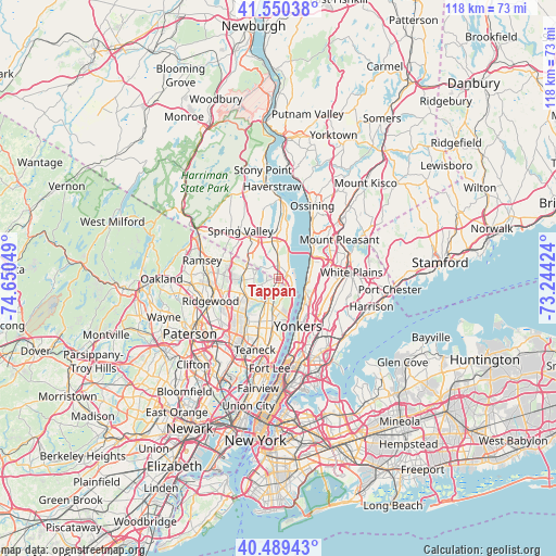 Tappan on map