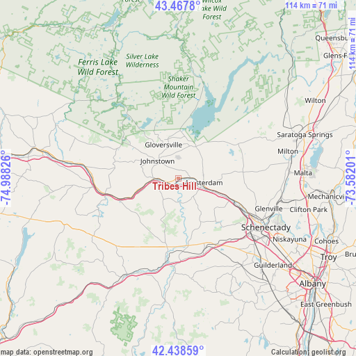 Tribes Hill on map