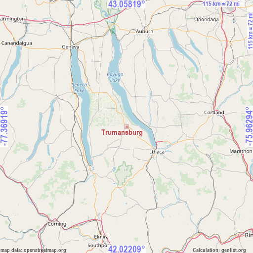 Trumansburg on map