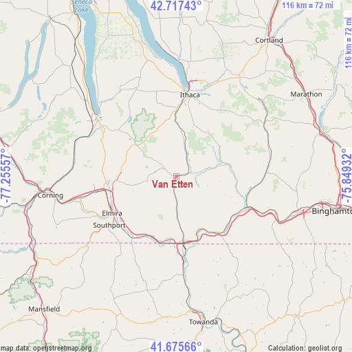 Van Etten on map