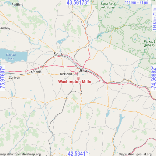 Washington Mills on map