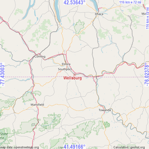 Wellsburg on map