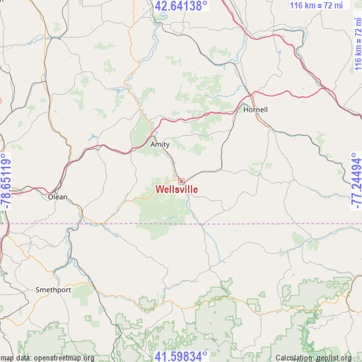 Wellsville on map