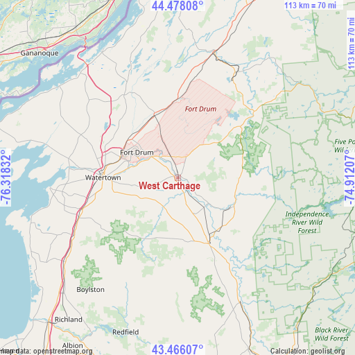 West Carthage on map