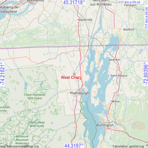 West Chazy on map