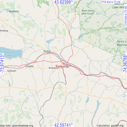 Yorkville on map