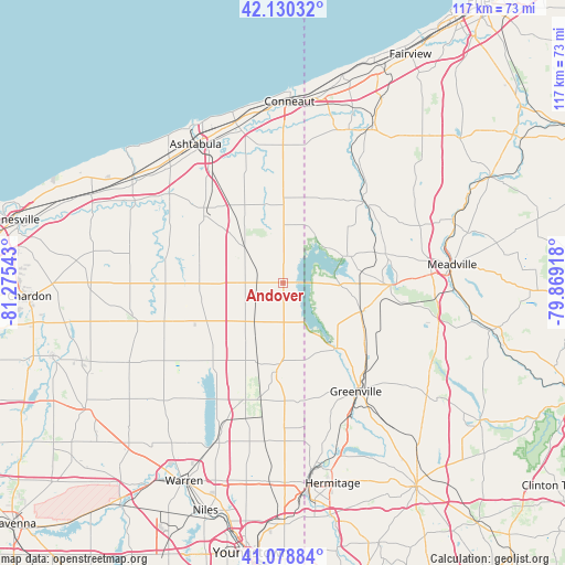 Andover on map