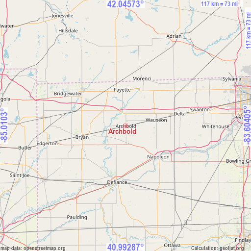 Archbold on map