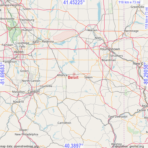 Beloit on map