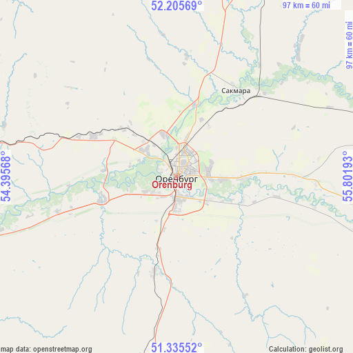 Orenburg on map