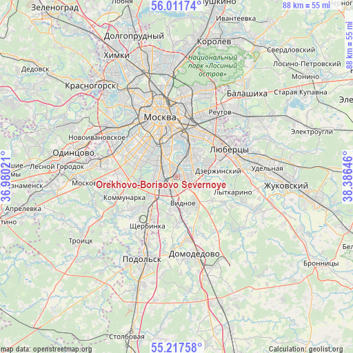 Orekhovo-Borisovo Severnoye on map