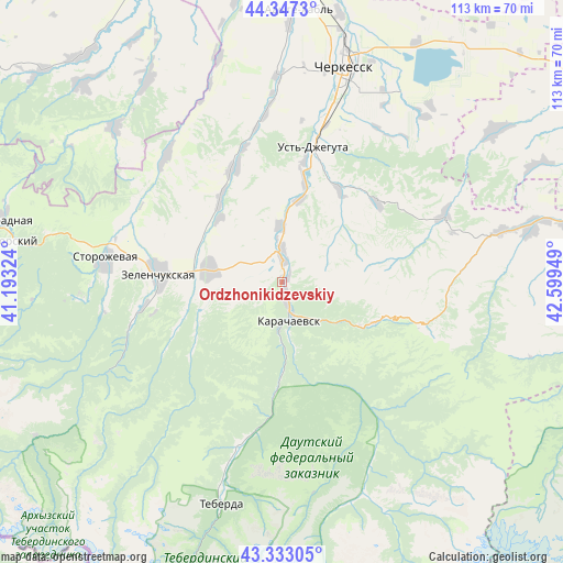 Ordzhonikidzevskiy on map