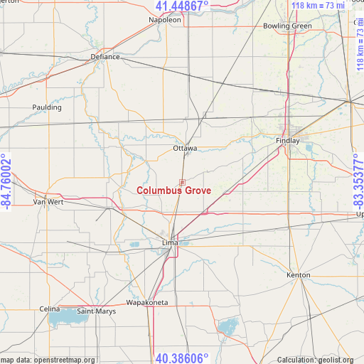 Columbus Grove on map