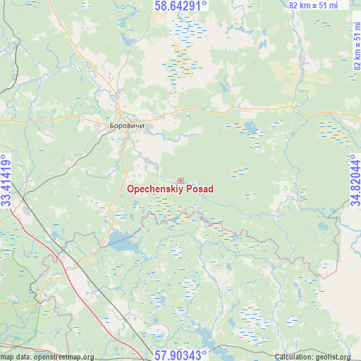 Opechenskiy Posad on map