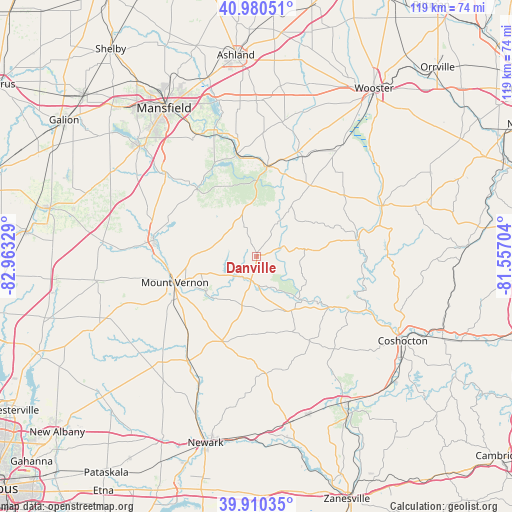 Danville on map