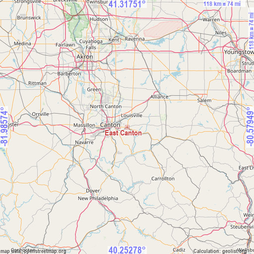 East Canton on map