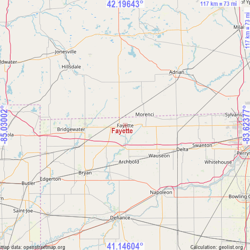 Fayette on map