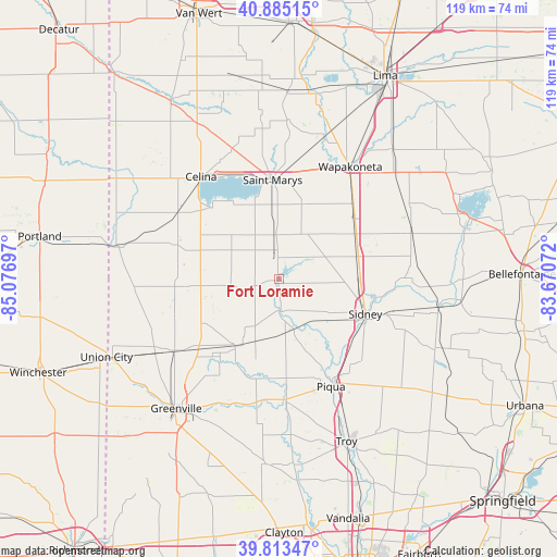 Fort Loramie on map