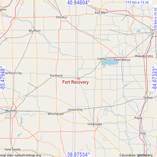 Fort Recovery on map