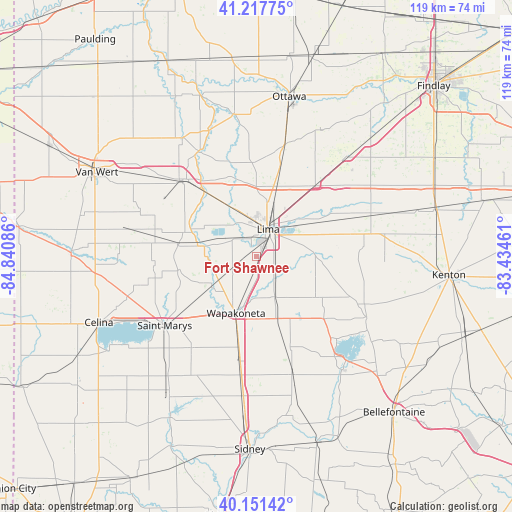 Fort Shawnee on map