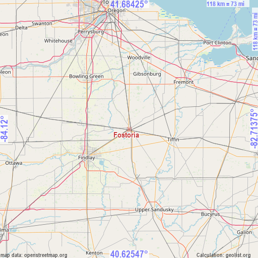 Fostoria on map