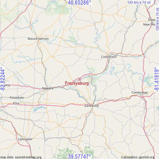 Frazeysburg on map