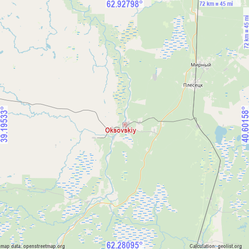 Oksovskiy on map