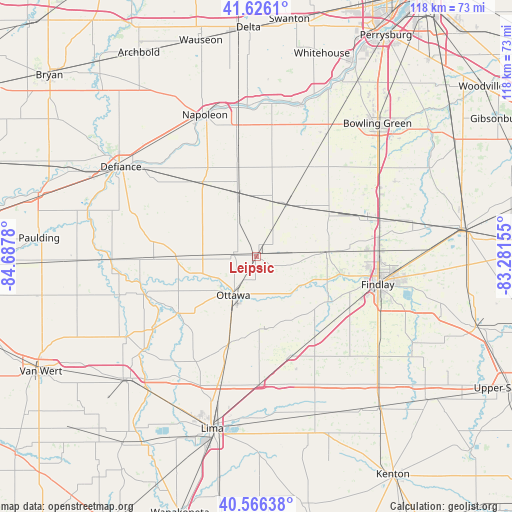 Leipsic on map