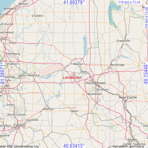 Lordstown on map