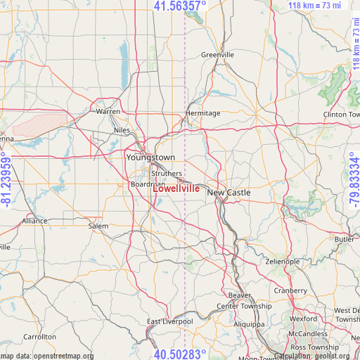 Lowellville on map