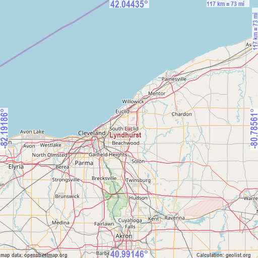 Lyndhurst on map