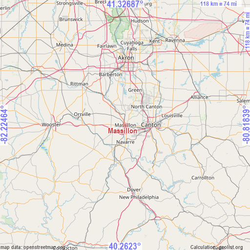 Massillon on map