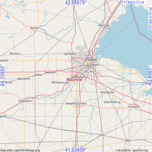 Maumee on map