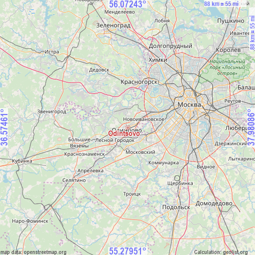 Odintsovo on map