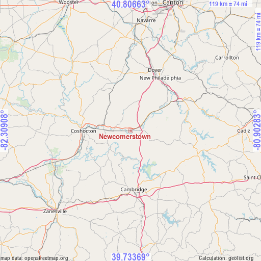 Newcomerstown on map